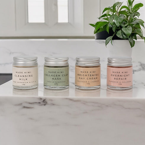 Image of NUDE KIWI Travel Pack 4x30g (Cleanser, Mask, Day, Night)